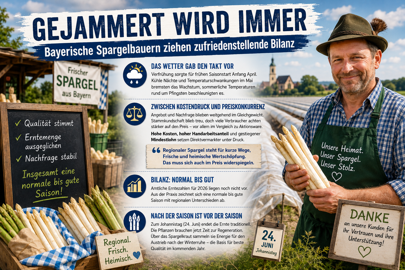Herausfordernde Spargelsaison geht zu Ende