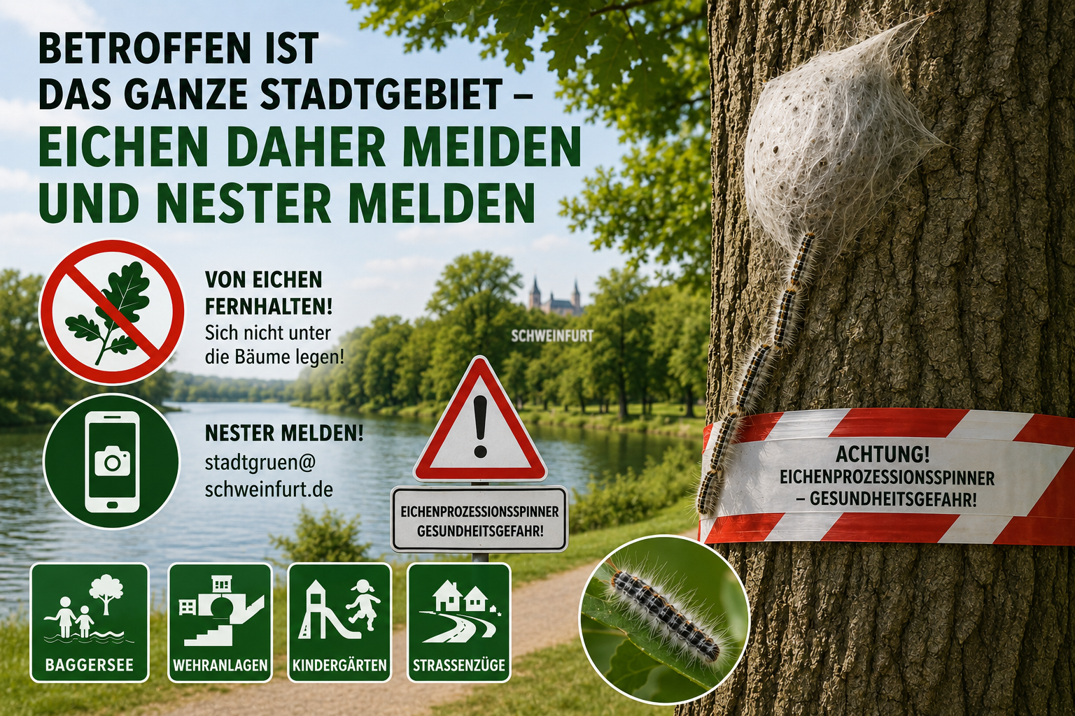 Starker Befall von Eichenprozessionsspinnern