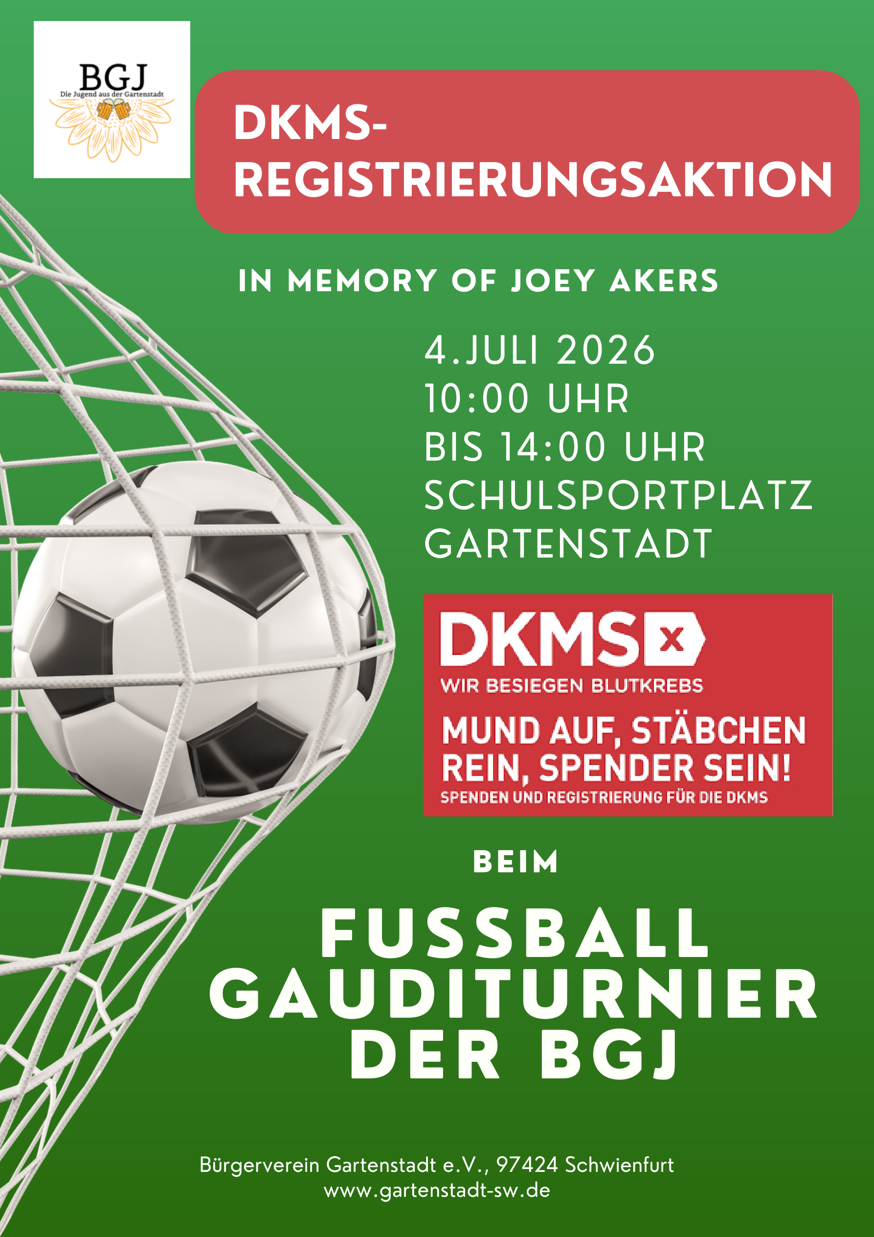 Fußball-Gauditurnier mit DKMS-Registrierungsaktion
